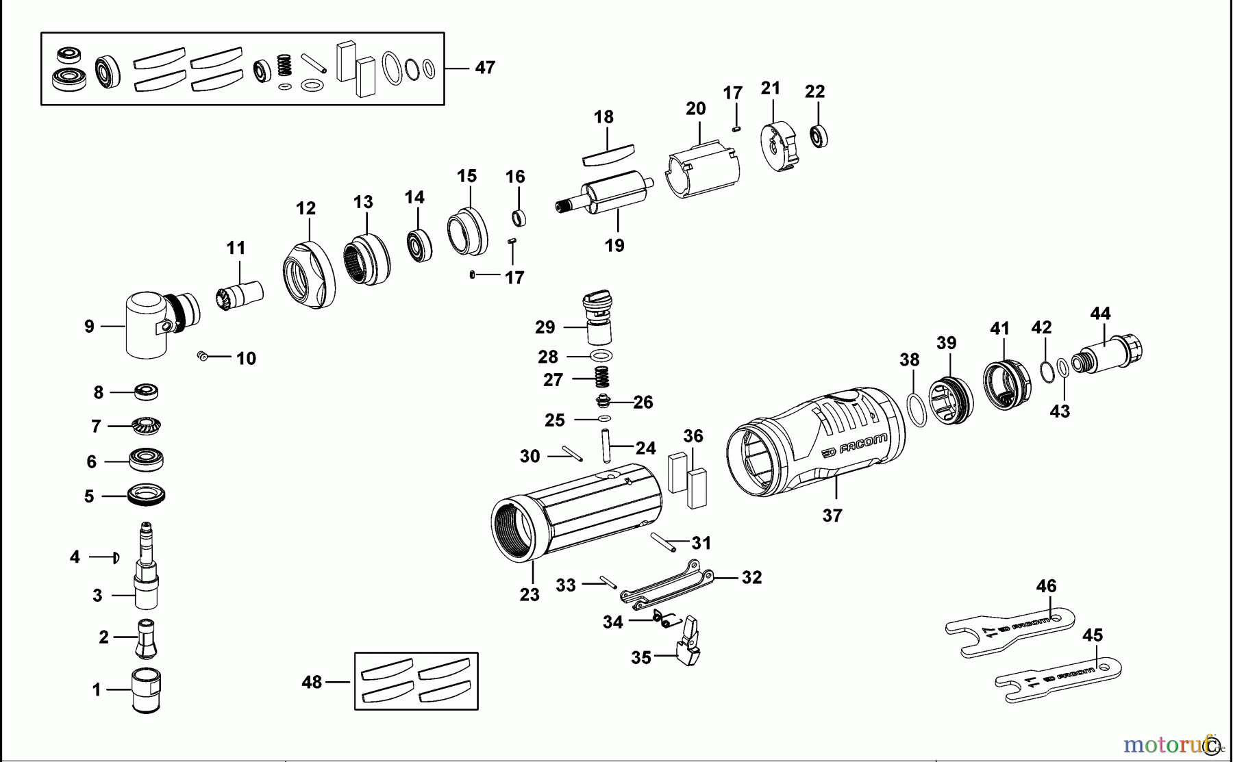 FACOM POWER TOOLS AIR TOOLS FORMSCHLEIFER V.DGA505F Seite 1