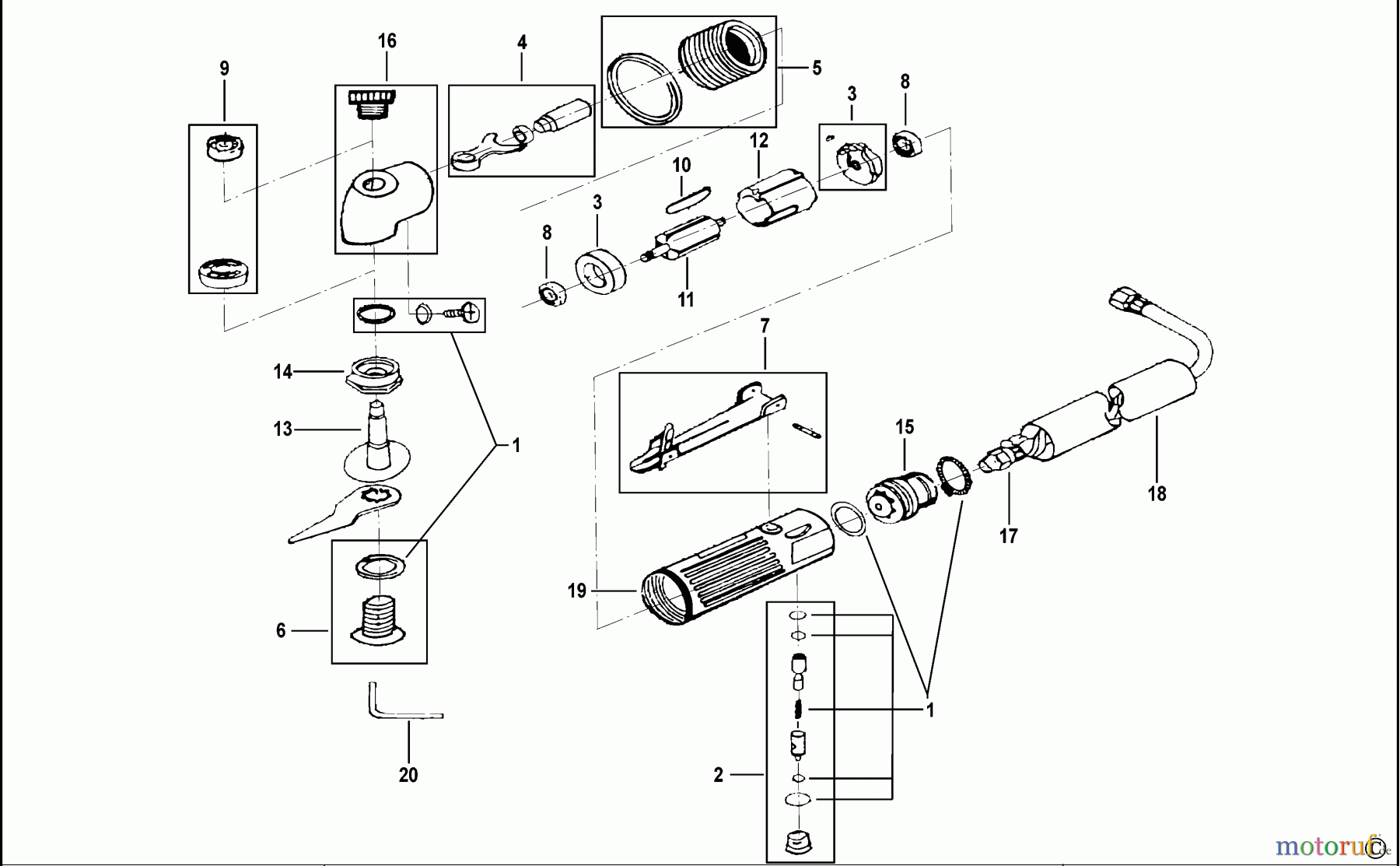 FACOM POWER TOOLS AIR TOOLS DRUCKLUFT-TRENNMESSER FÜR WINDSCHUTSCHEIBEN CAD.P300F Seite 1