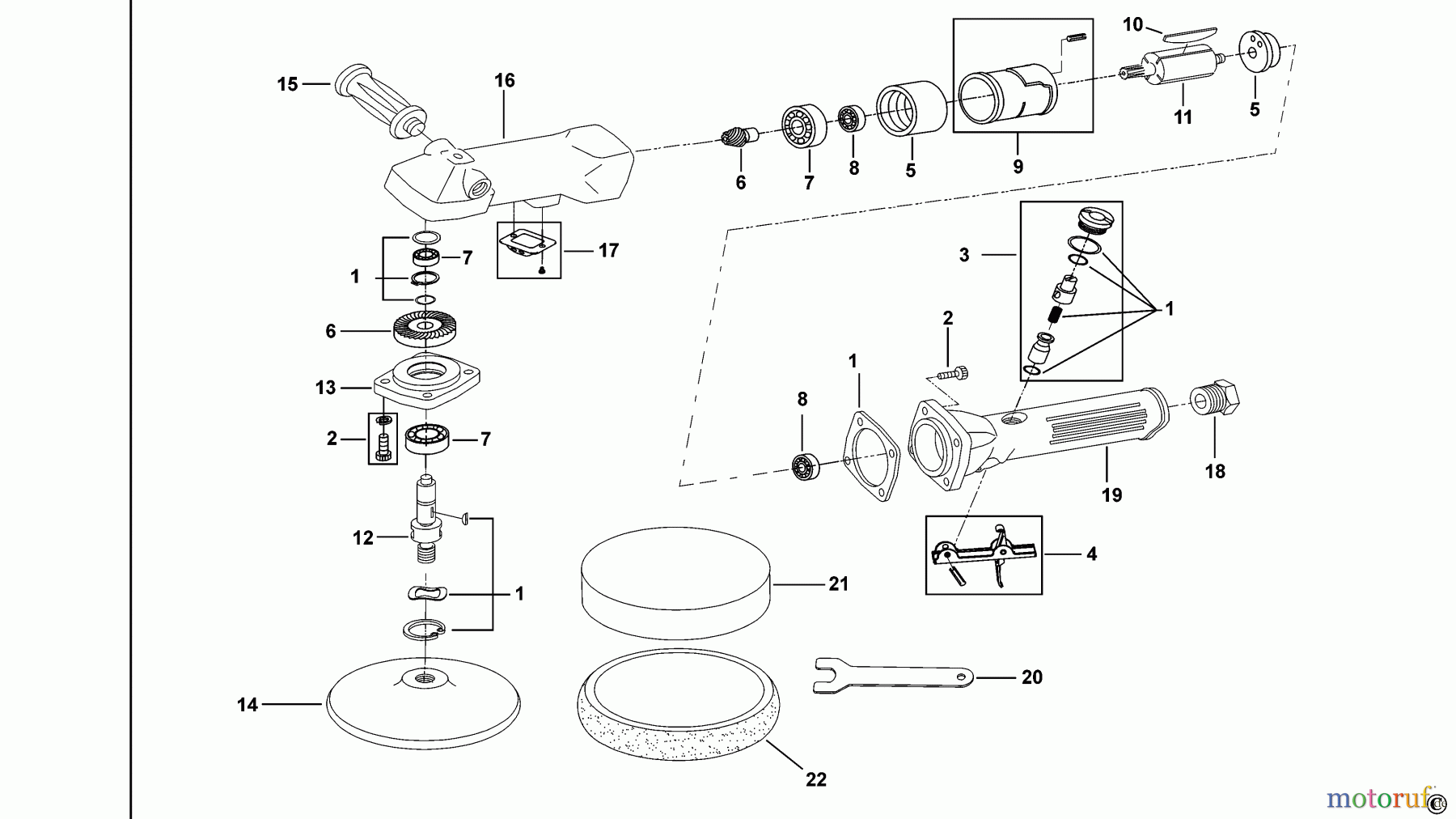 FACOM POWER TOOLS AIR TOOLS WINKEL-POLIERFEILE V.902F Seite 1