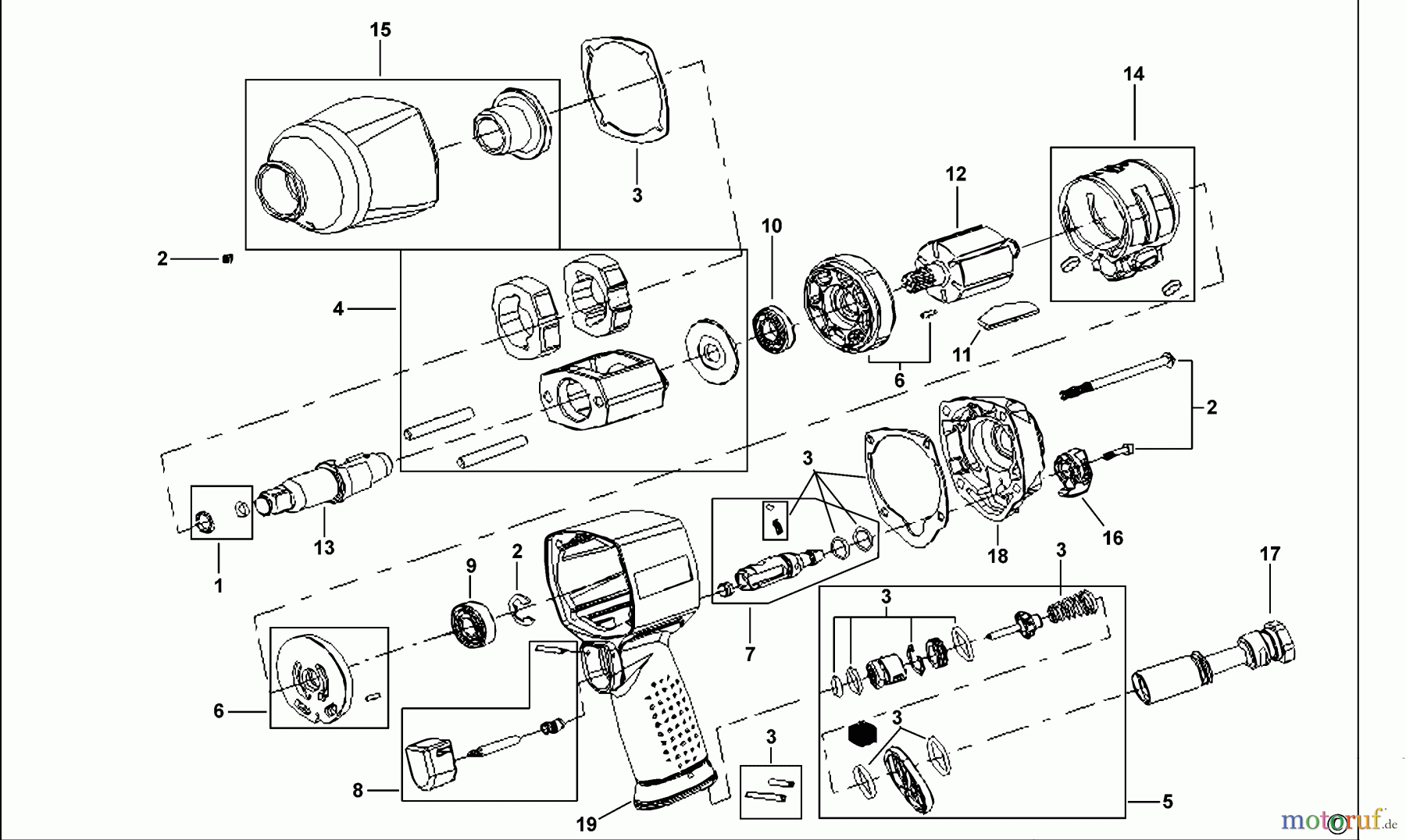 FACOM POWER TOOLS AIR TOOLS SCHLAGSCHRAUBENSCHL. NS.1800F Seite 1
