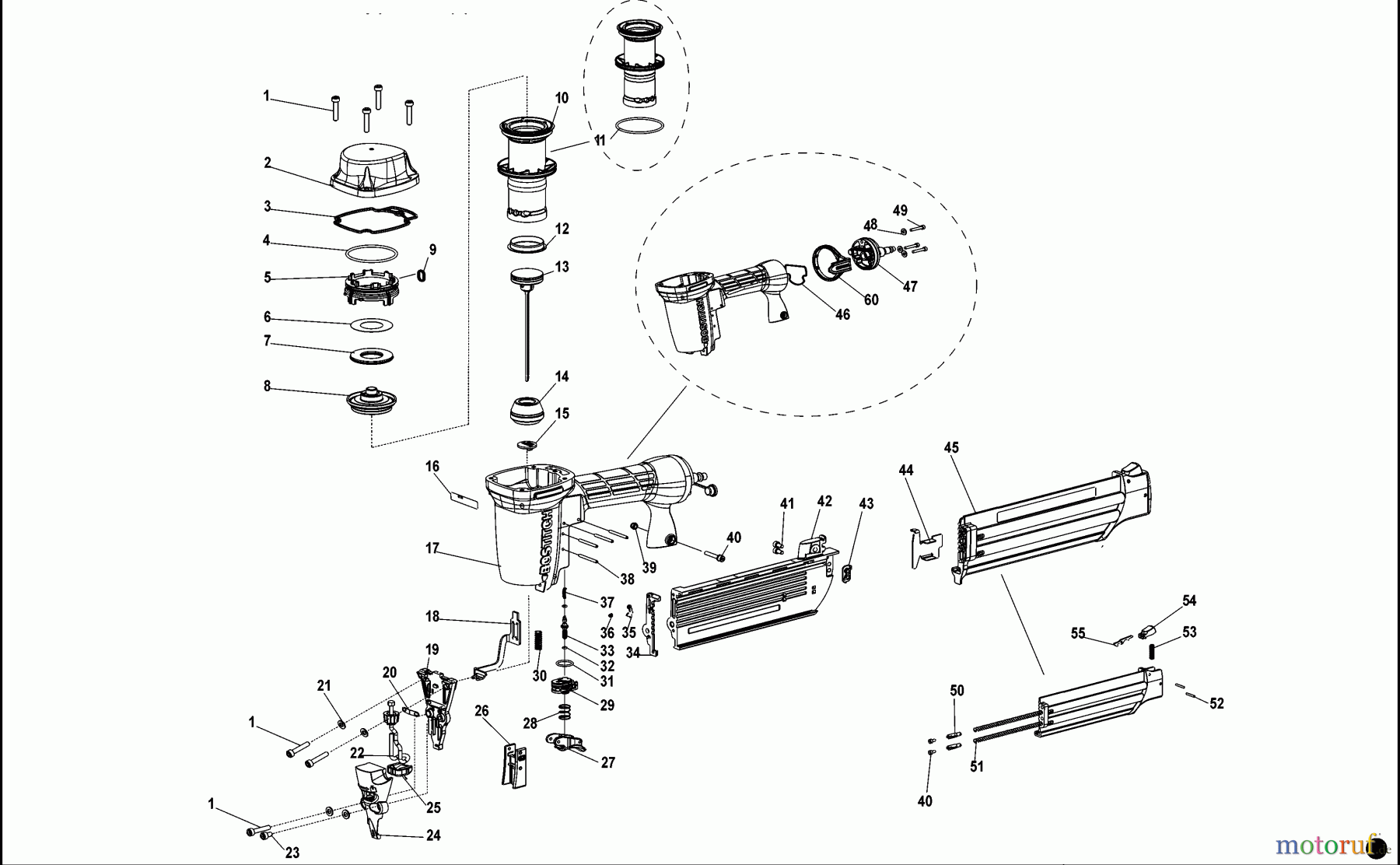  BOSTITCH NAILERS STAUCHKOPF-NAGLER FN16250K-2-E Seite 1