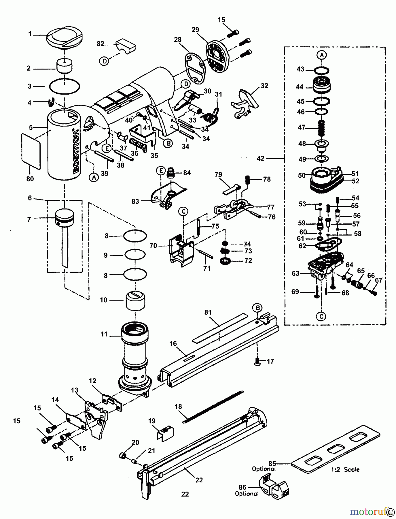 BOSTITCH STAPLER HEFTER TU-216-71A Seite 1