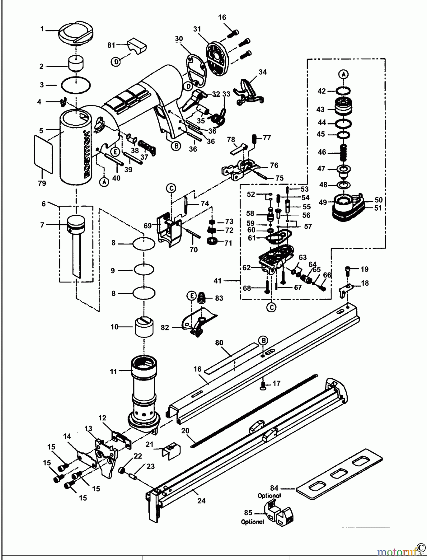 BOSTITCH STAPLER HEFTER TU-216-80ALM-E Seite 1