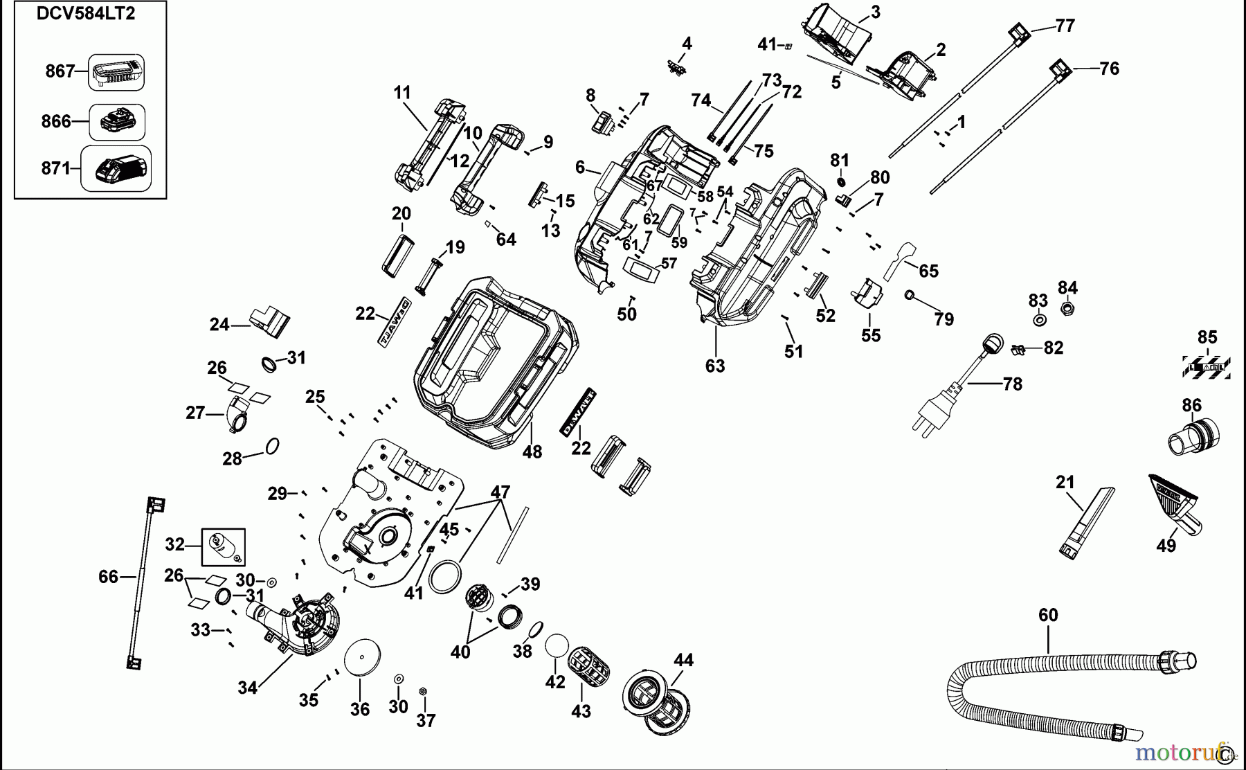  DEWALT VAKUUMEXTRAKTOREN NASSTROCKEN SAUGER DCV584L Seite 1