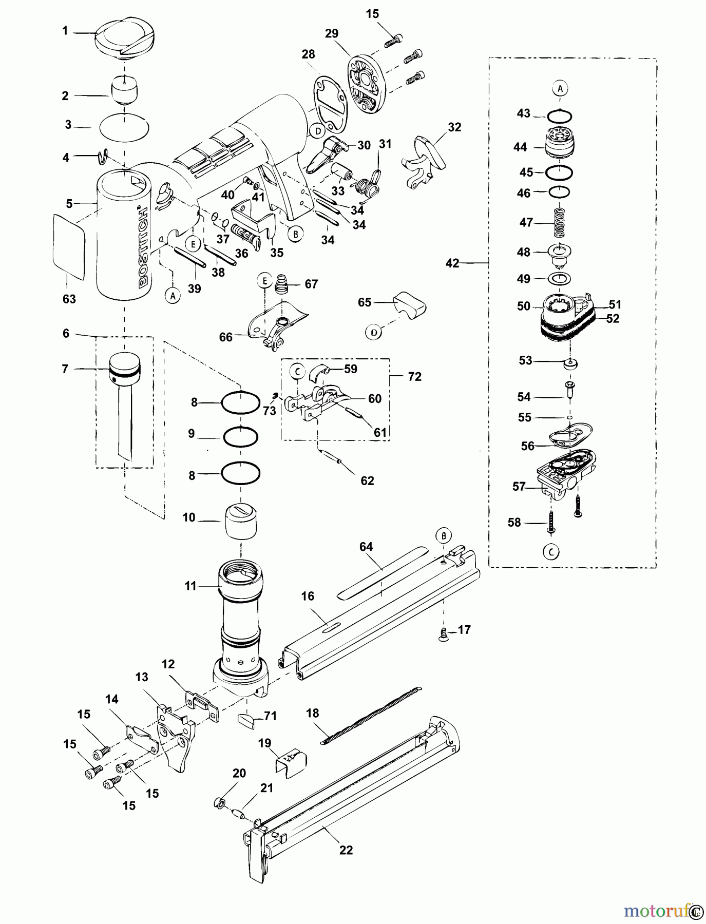 BOSTITCH STAPLER HEFTER TU-216-80EXP Seite 1