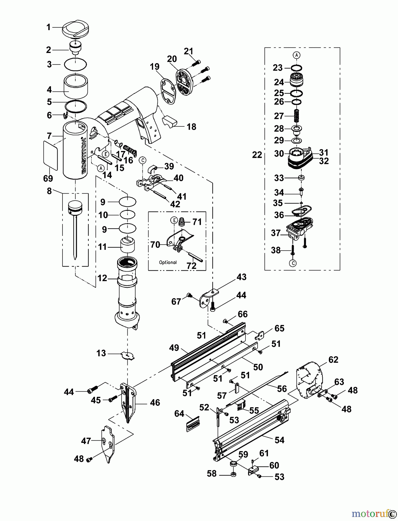 BOSTITCH STAPLER HEFTER TU-216-2330-E Seite 1