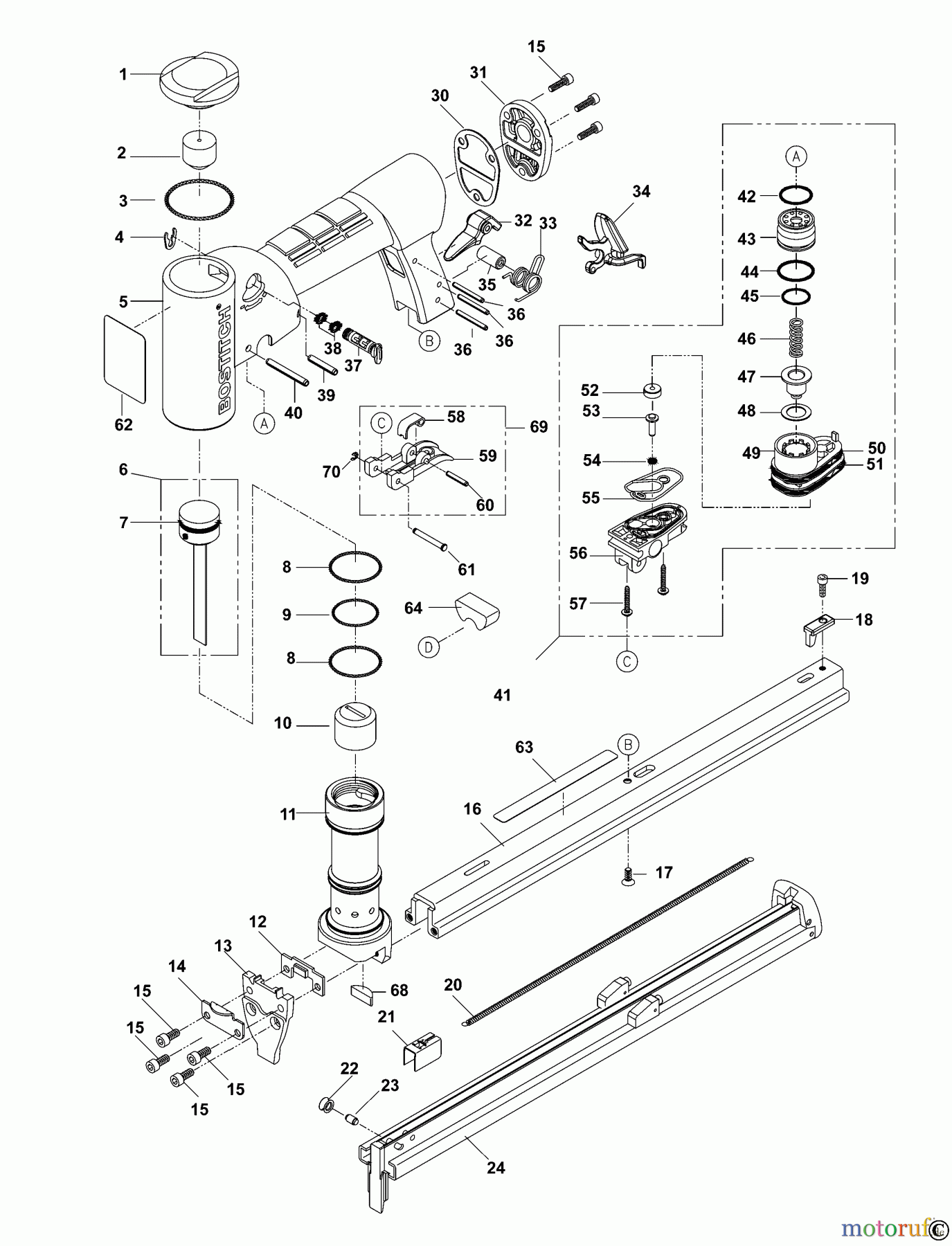 BOSTITCH STAPLER HEFTER TU-216-71LM Seite 1