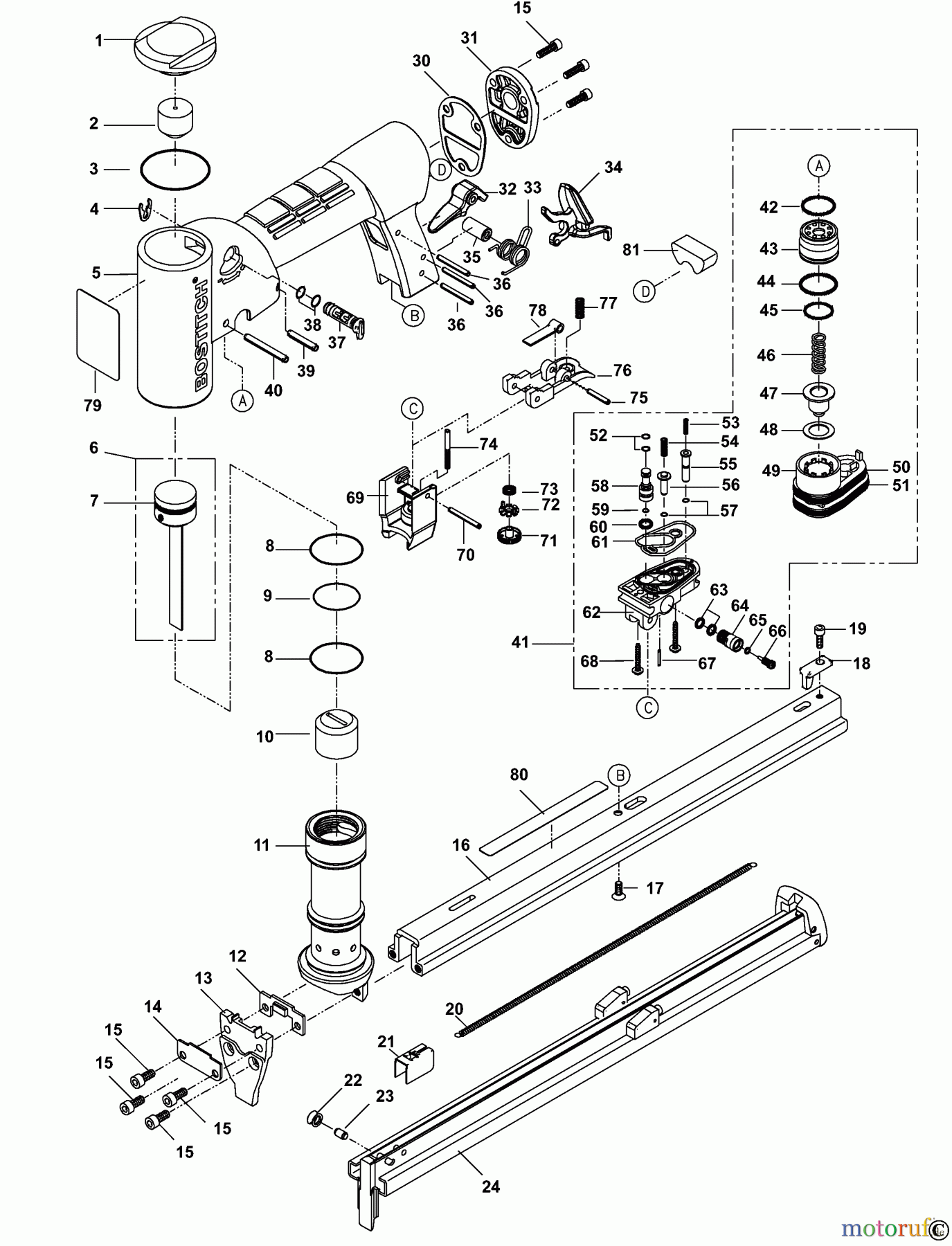 BOSTITCH STAPLER HEFTER TU-216-71ALM Seite 1