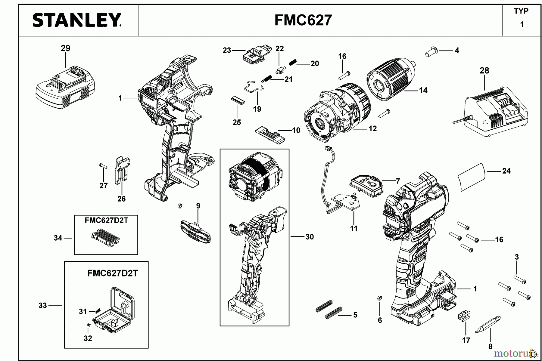 STANLEY CORDLESS DRILLS CDLS DRILLS 18V BOHRHAMMER FMC627 Seite 1