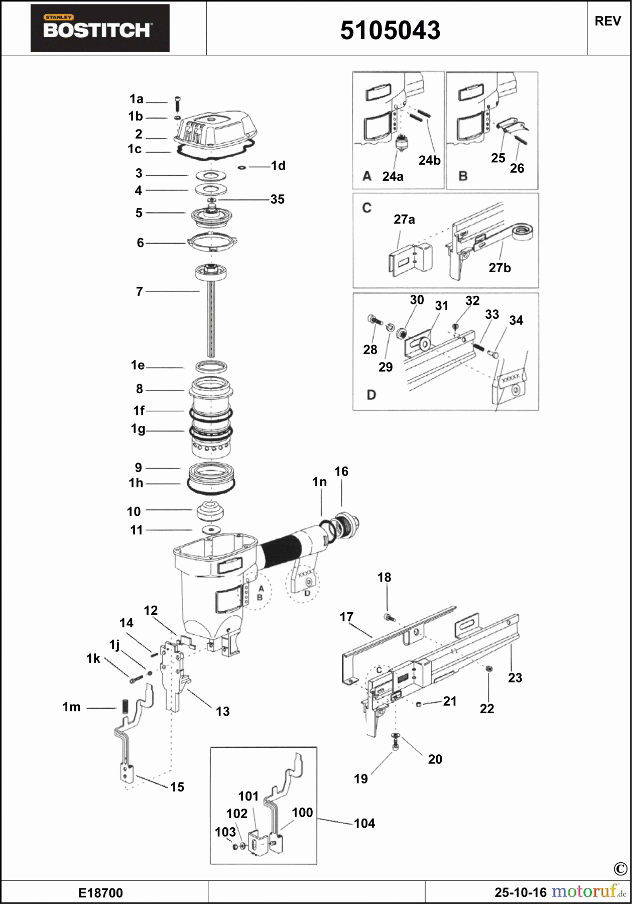 BOSTITCH STAPLER HEFTER 5105043 Seite 1