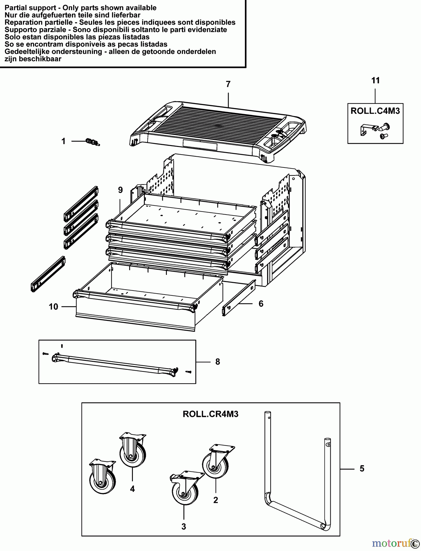 FACOM STORAGE SCHUBLADENSCHRANK ROLL.CR4M3 Seite 1