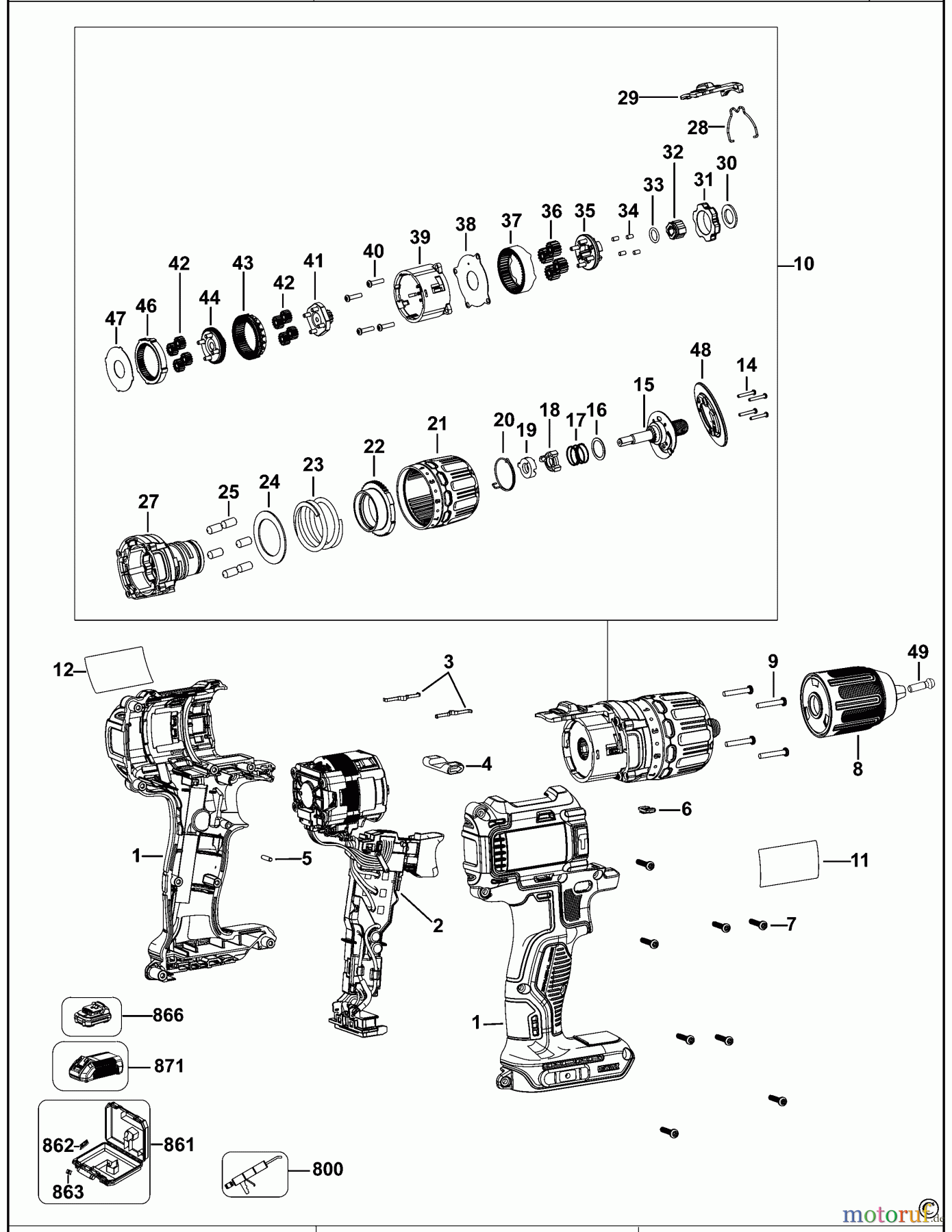 DEWALT AKKUBOHRER CDLS DRILLS 18V BOHRER/ANTRIEB DCD778S1T Seite 1