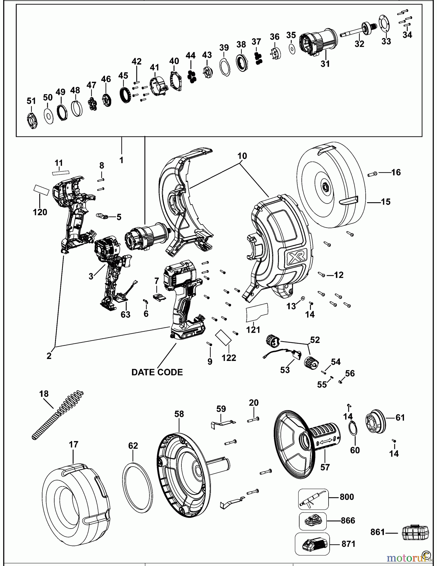DEWALT SCHNURLOS-SONSTIGES ROHRREINIGUNGSGERÄT DCD200 Seite 1