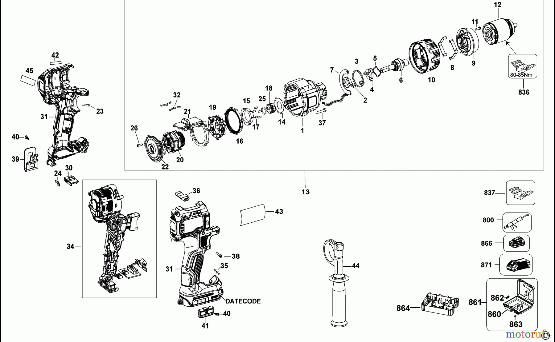 DEWALT AKKUBOHRER CDLS DRILLS 18V BOHRER/ANTRIEB DCD996TP2 Seite 1