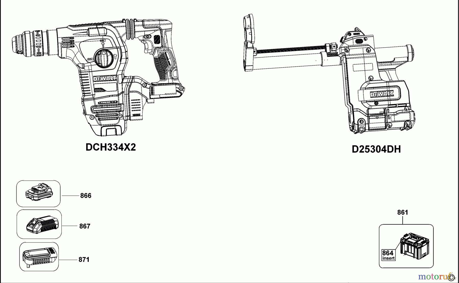 DEWALT Bohrhämmer Bohrhämmer SDS-PLUS BOHRHAMMER DCH335X2 Seite 1
