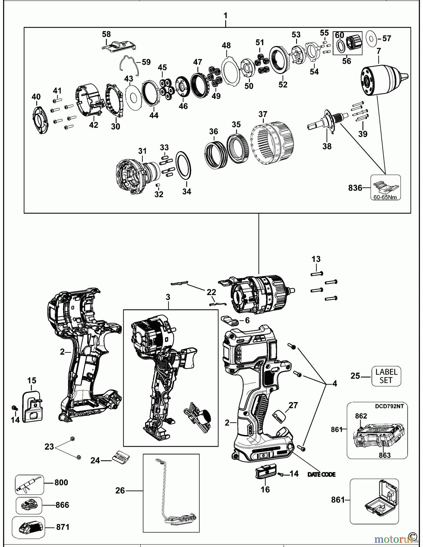 DEWALT AKKUBOHRER CDLS DRILLS 18V AKKU-BOHRMASCHINE 18V LI-ION DCD792 Seite 1