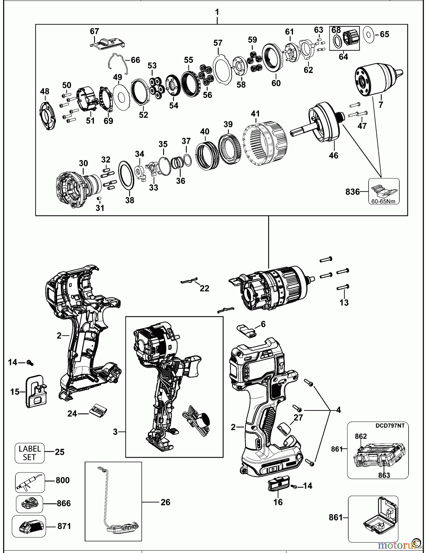 DEWALT AKKUBOHRER CDLS DRILLS 18V AKKU SCHRAUBER DCD797 Seite 1