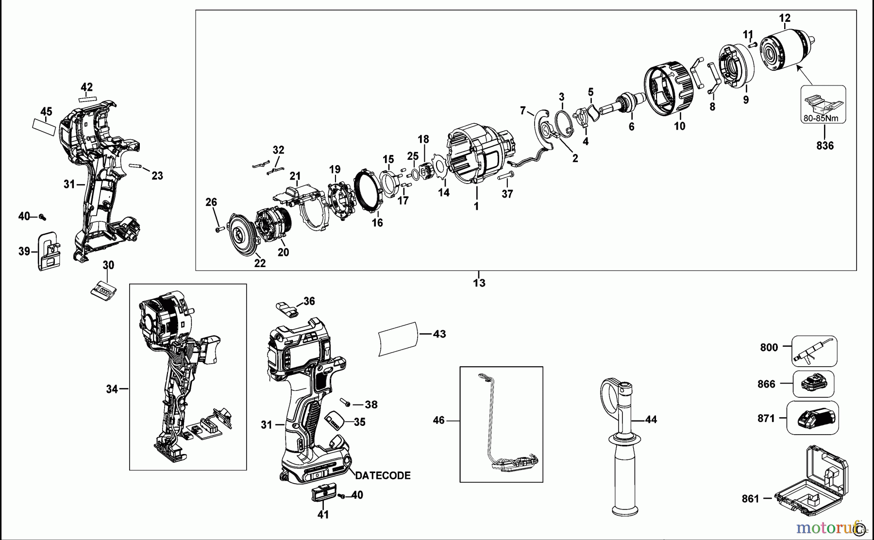 DEWALT AKKUBOHRER CDLS DRILLS 18V AKKU-BOHRMASCHINE 18V LI-ION DCD997 Seite 1