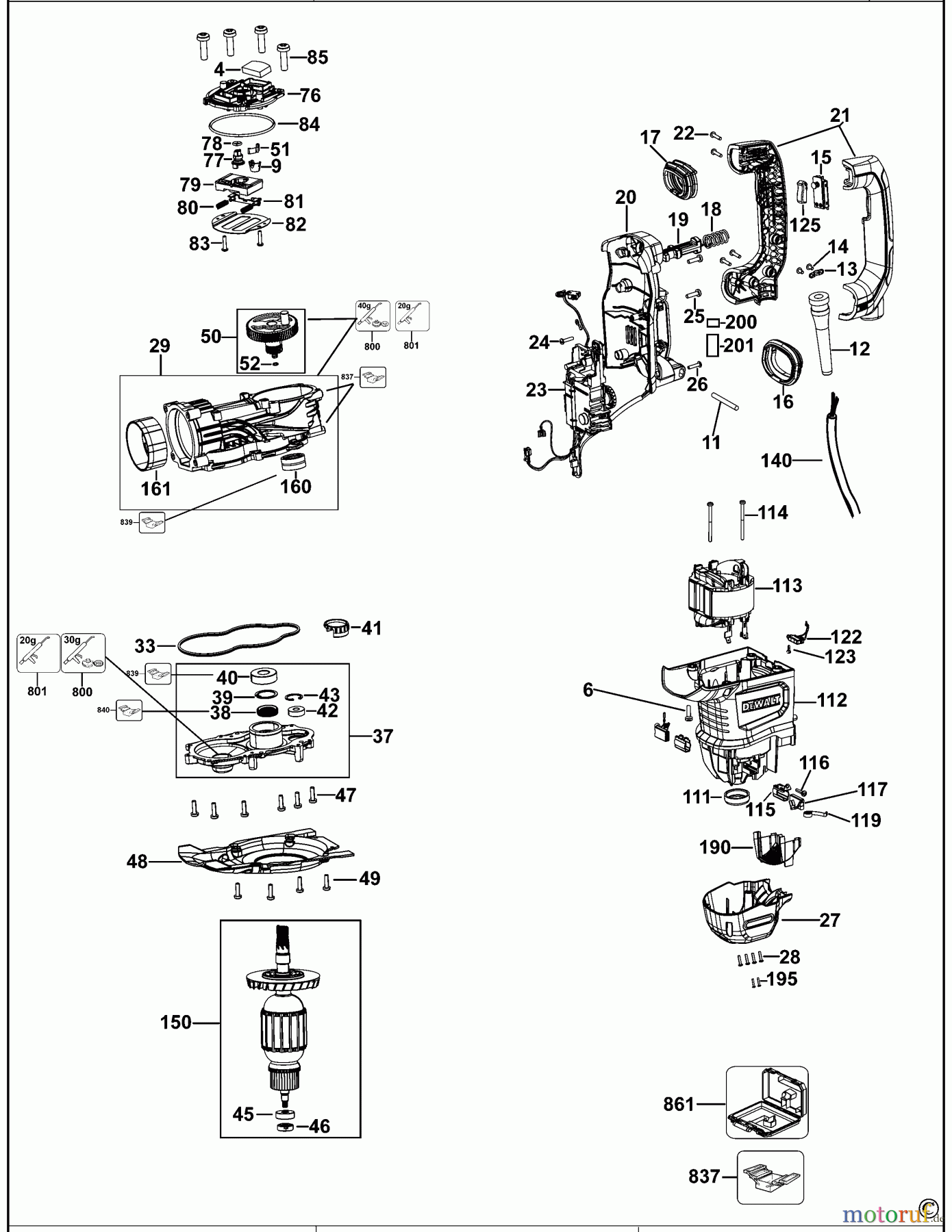 DEWALT Bohrhämmer Meisselhämmer MEISSELHAMMER D25892 Seite 1
