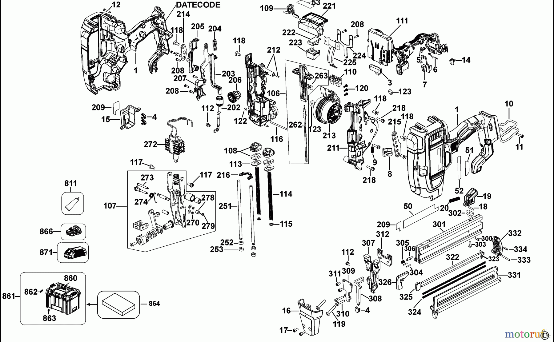 DEWALT HOLZARBEITEN NAGLER 50MM STAUCHKOPF NAGLER DCN681 Seite 1