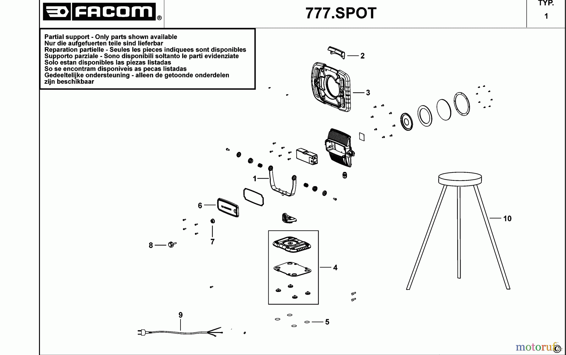  FACOM POWER TOOLS LIGHTING BIRNE 777.SPOT Seite 1