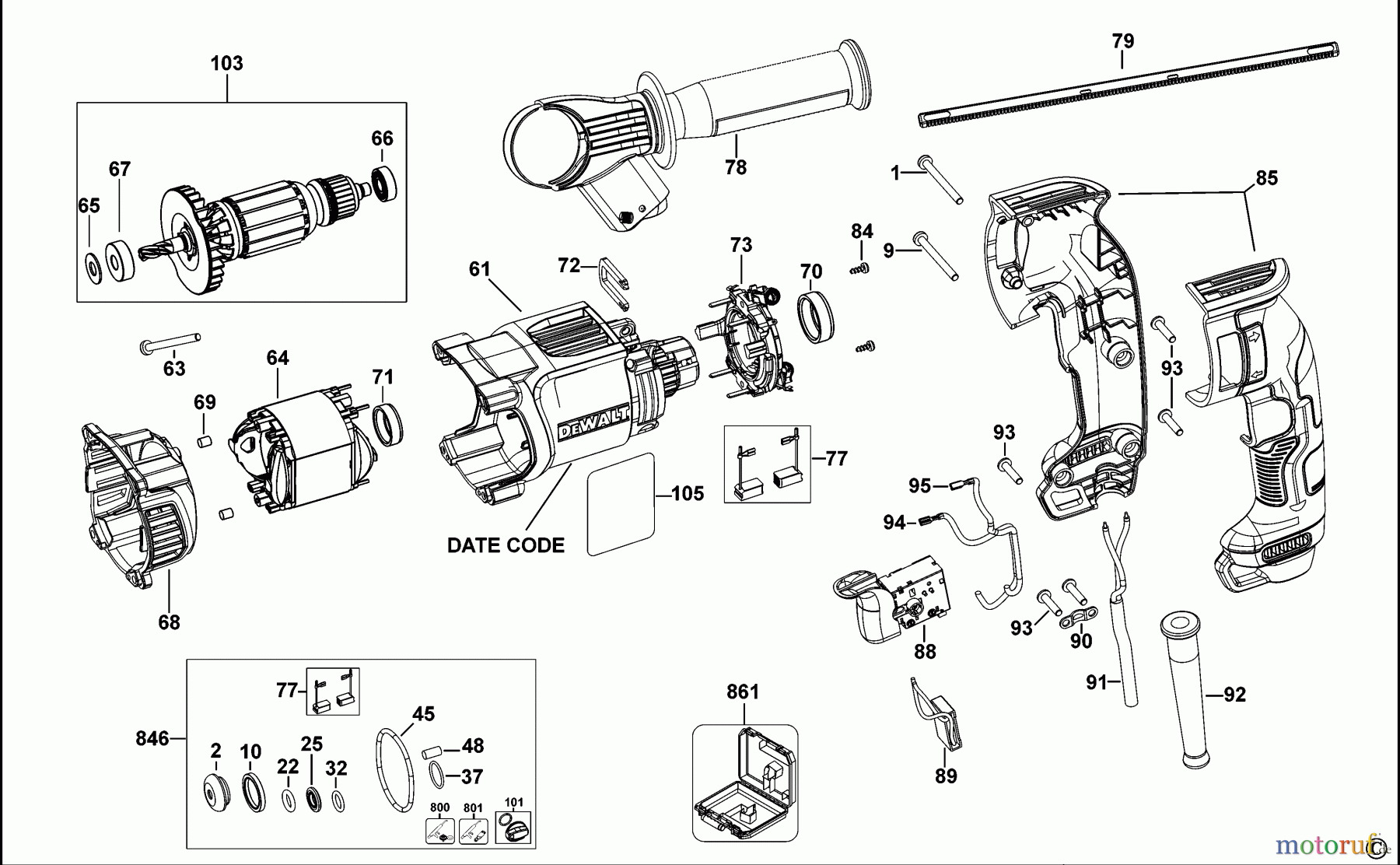 DEWALT Bohrhämmer Bohrhämmer SDS-PLUS DREHHAMMER DWH24 Seite 1