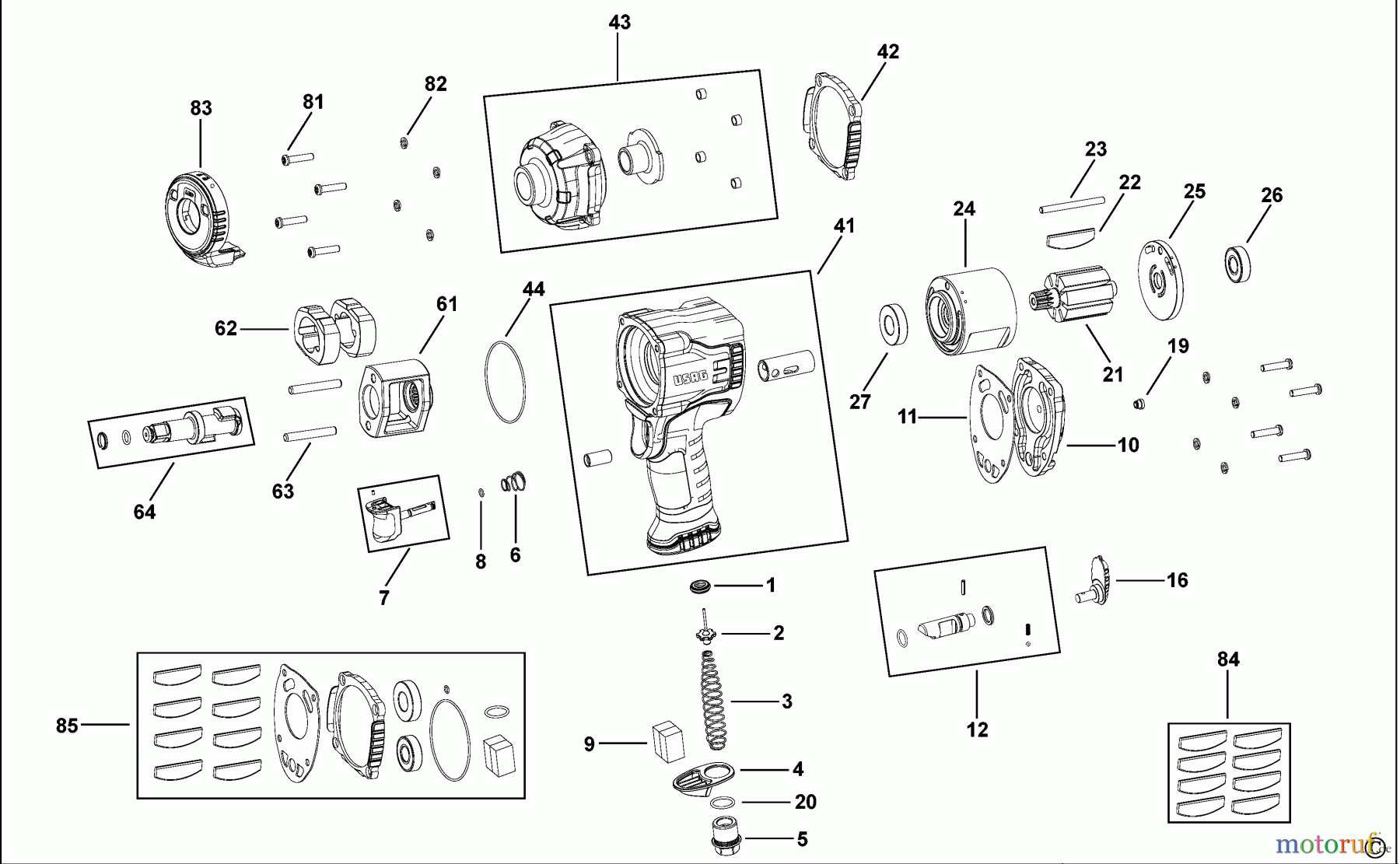 USAG POWER TOOLS IMPACT WRENCHES SCHLAGSCHRAUBENSCHL. 943 PC2 1/2 Seite 1