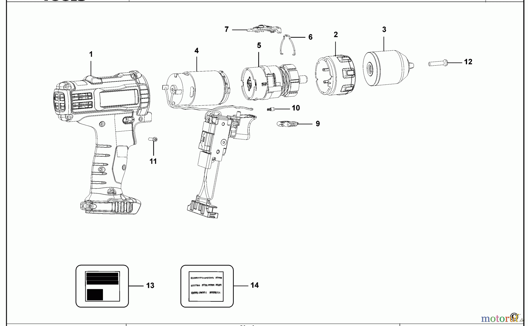  MAC POWER TOOLS MAC 12V COMP DR/DRVR BDP038 Seite 1