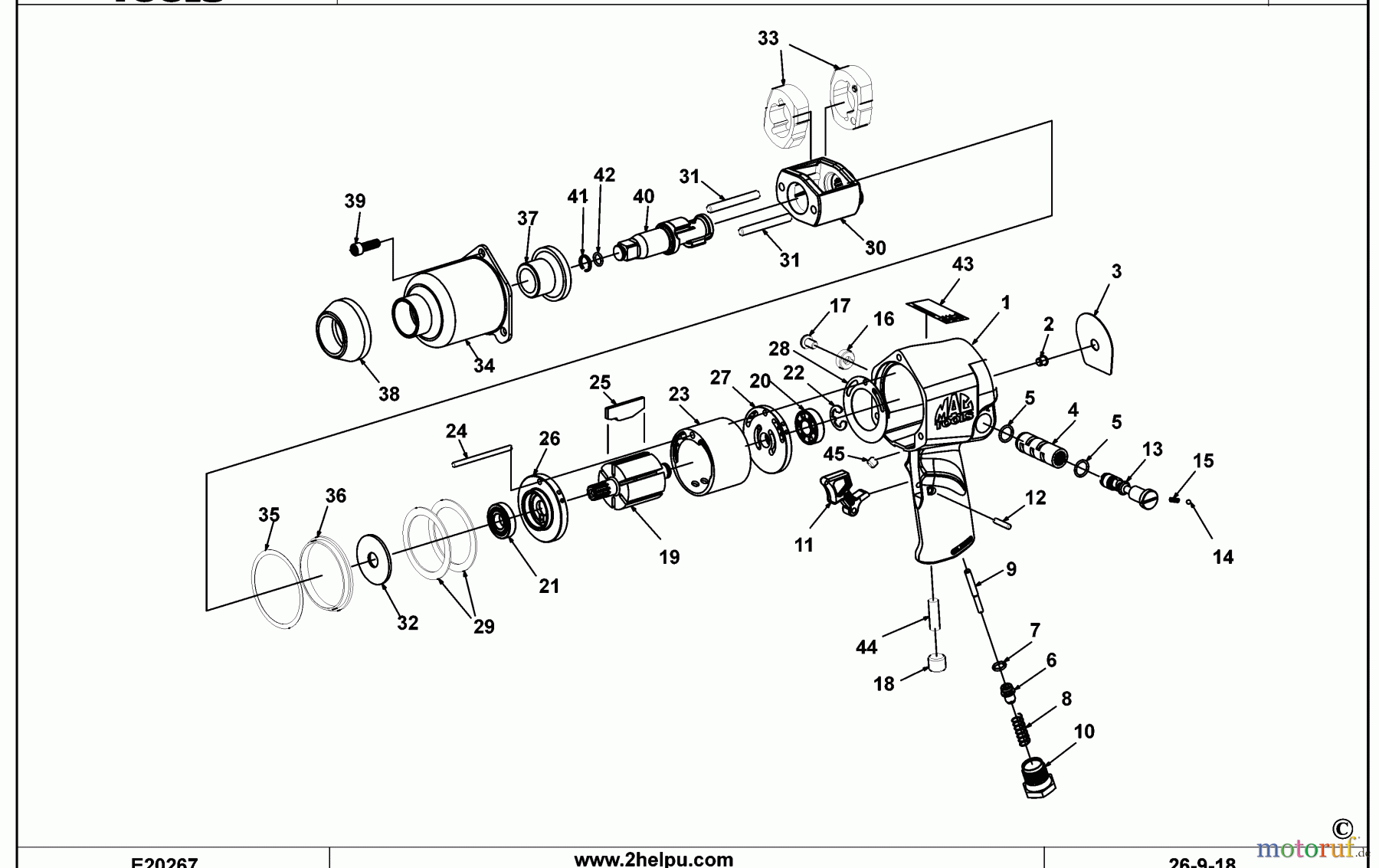  MAC POWER TOOLS SCHLAGSCHRAUBENSCHL. AW434M Seite 1
