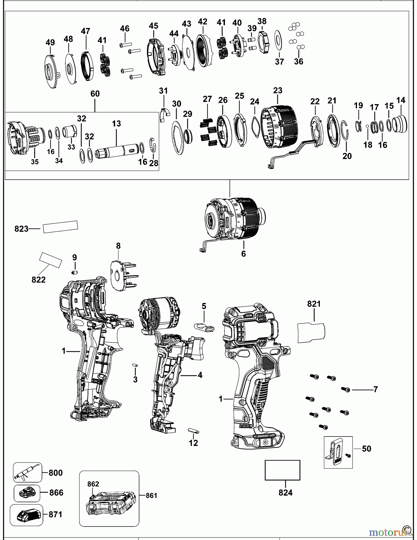  DEWALT SCHRAUBER Akku Schrauber SCHRAUBENDREHER DCF601 Seite 1