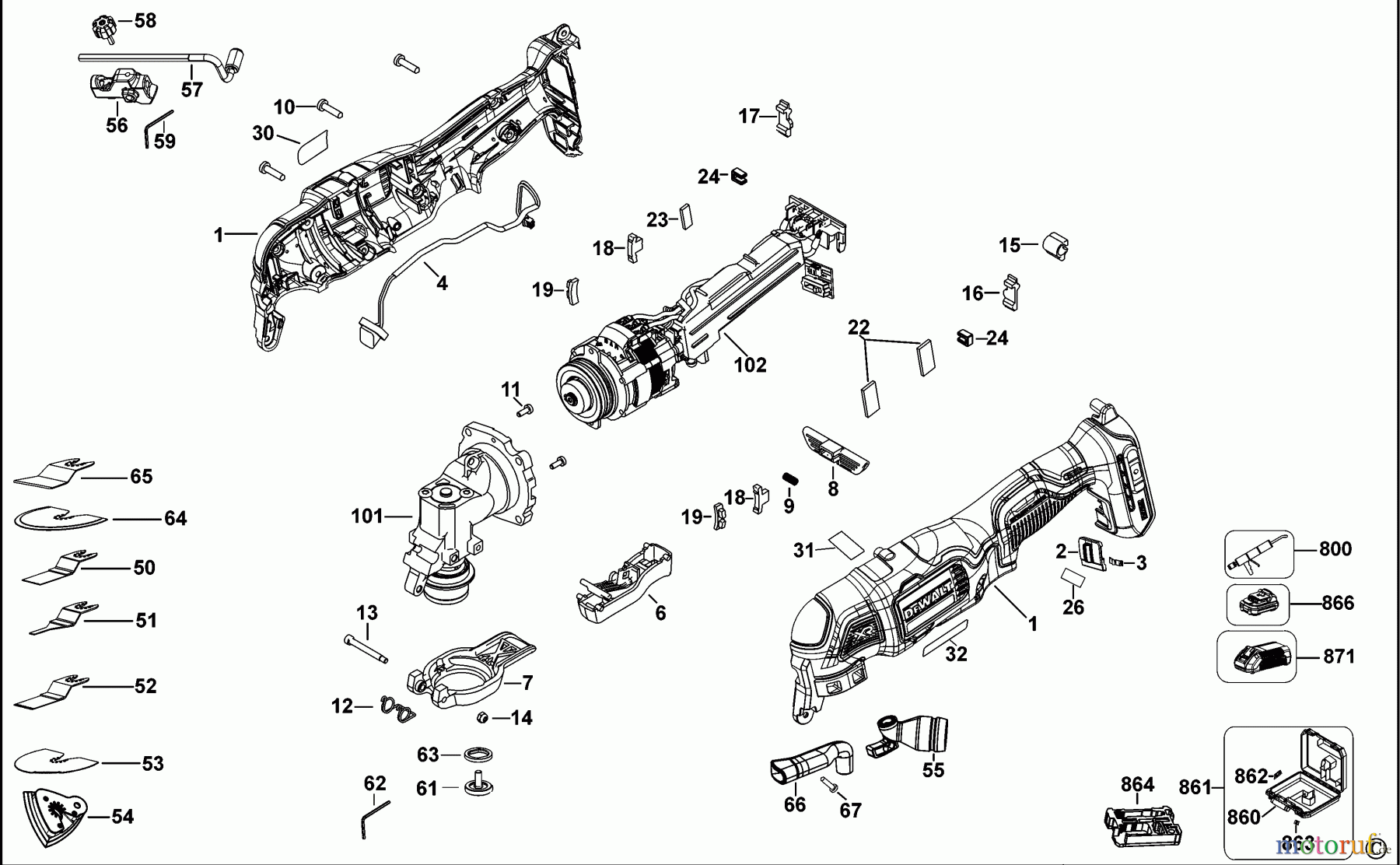 DEWALT SCHNURLOS-SONSTIGES MULTITOOL DCS356 Seite 1