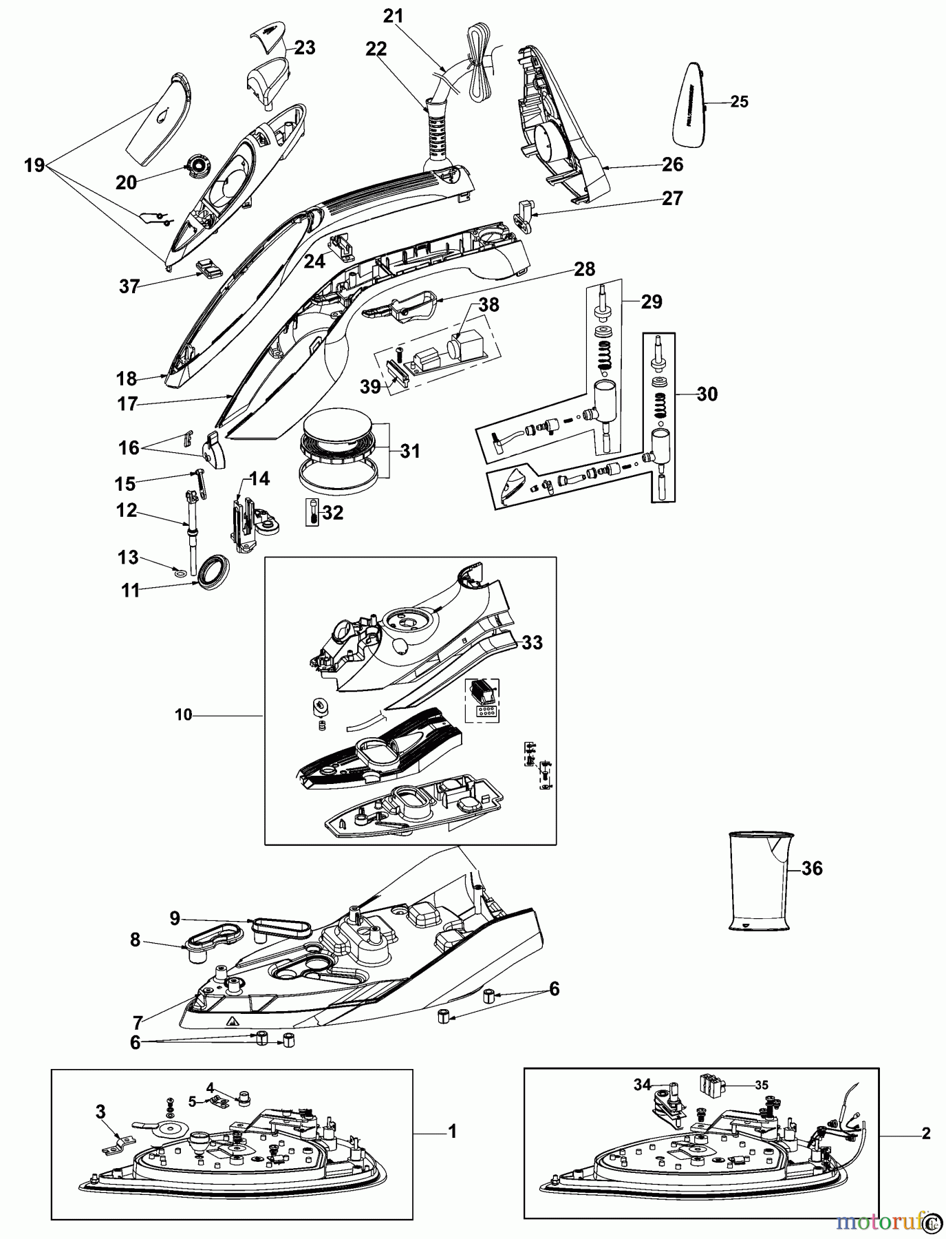 BLACK+DECKER HAUSHALT BÜGELEISEN DAMPFBÜGELEISEN BXIR2601E Seite 1
