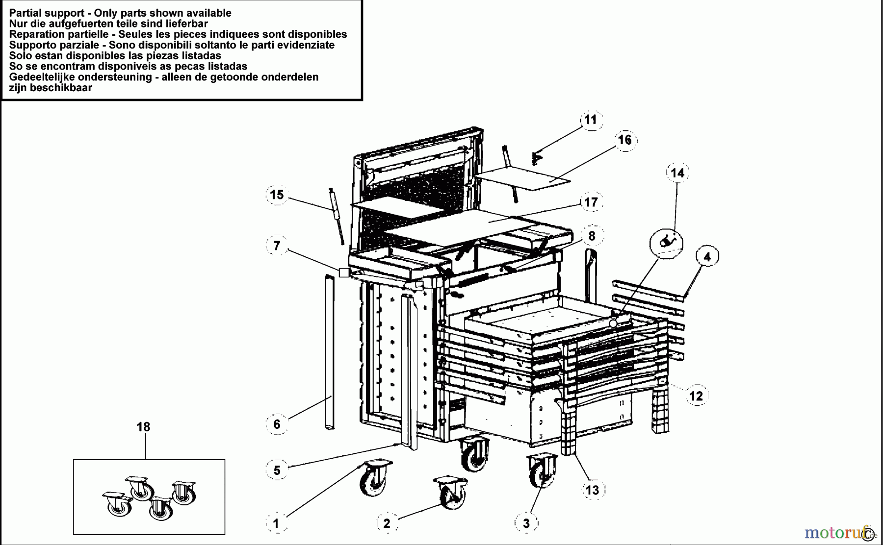  FACOM STORAGE WERKSTATTWAGEN CR.T5XLWHT Seite 1