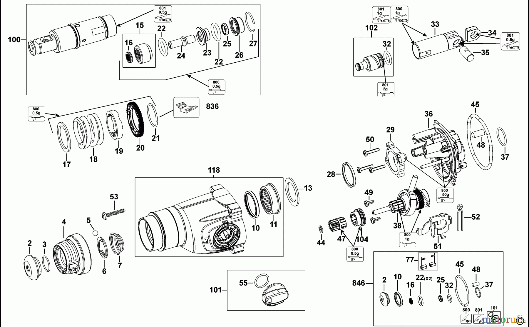  DEWALT Bohrhämmer Bohrhämmer SDS-PLUS DREHHAMMER D25153 Seite 1