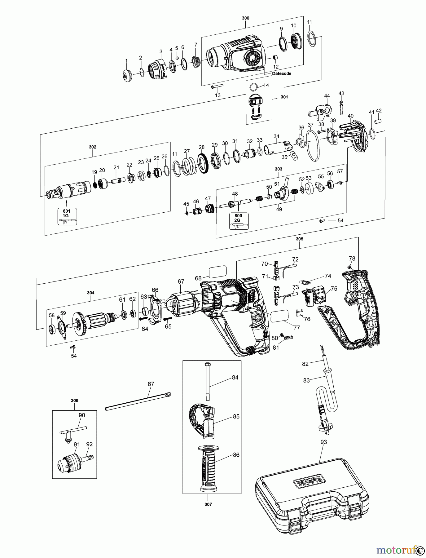  BLACK+DECKER INNENAUSSTATTUNG BOHRER BOHRHAMMER BEHS02A Seite 1