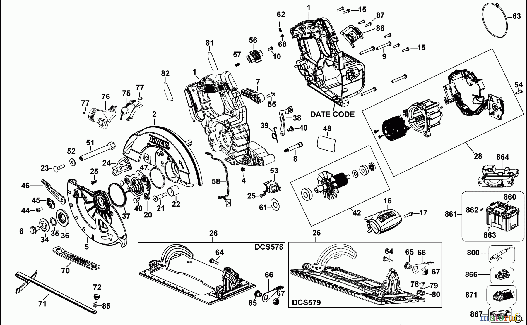  DEWALT HOLZARBEITEN KREISSÄGEN AKKU HANDKREISSÄGE DCS579 Seite 1