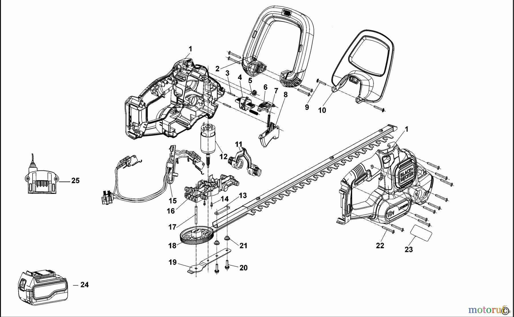 BLACK+DECKER AUSSERHALB HECKENSCHEREN, FADENTRIMMER, SCHEREN HECKENSCHERE GTC18505PC Seite 1