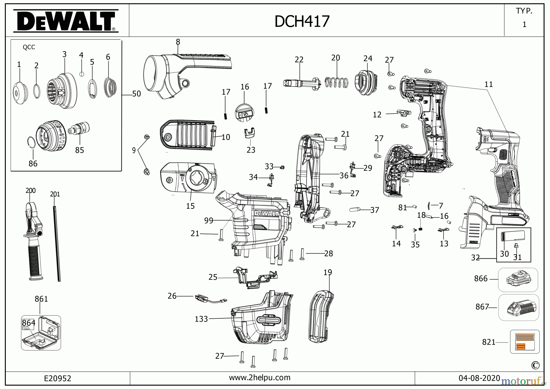 DEWALT AKKUBOHRER CDLS DRILLS 54V AKKU BOHRHAMMER DCH417X2 Seite 2