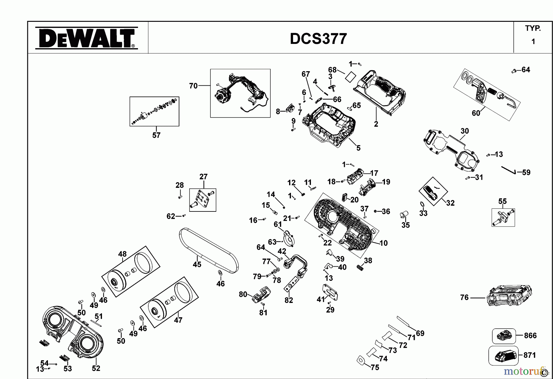 DEWALT SCHNURLOS-SONSTIGES BANDSÄGE DCS377 Seite 1