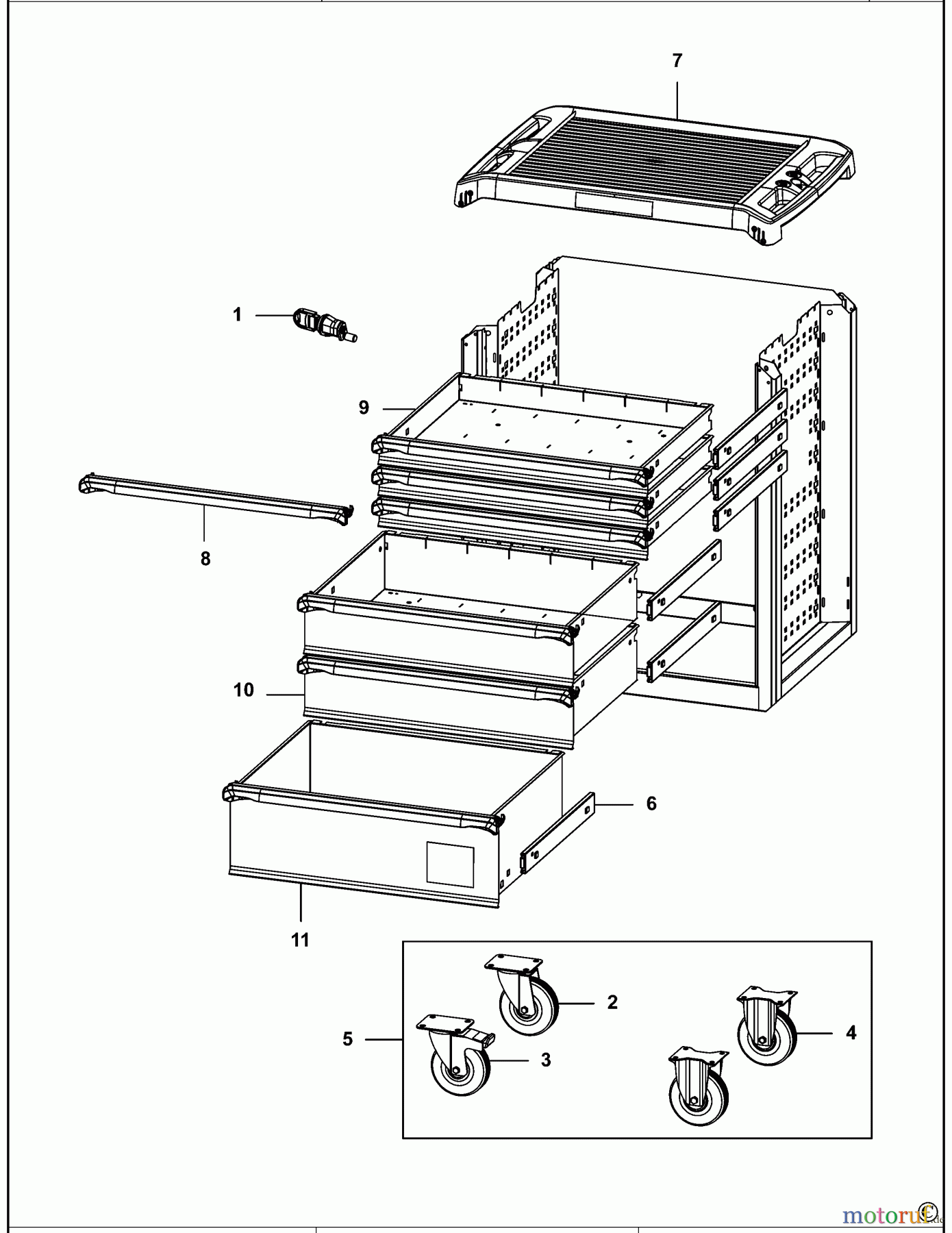 FACOM STORAGE WERKSTATTWAGEN ROLL.6RM3PB Seite 1