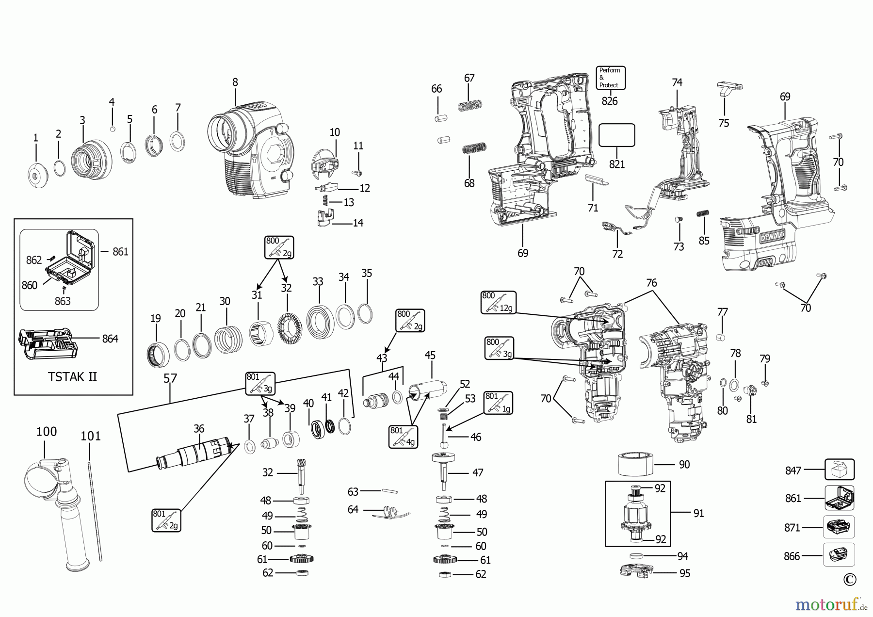 DEWALT Bohrhämmer Bohrhämmer SDS-PLUS AKKU BOHRHAMMER DCH243NT Seite 2