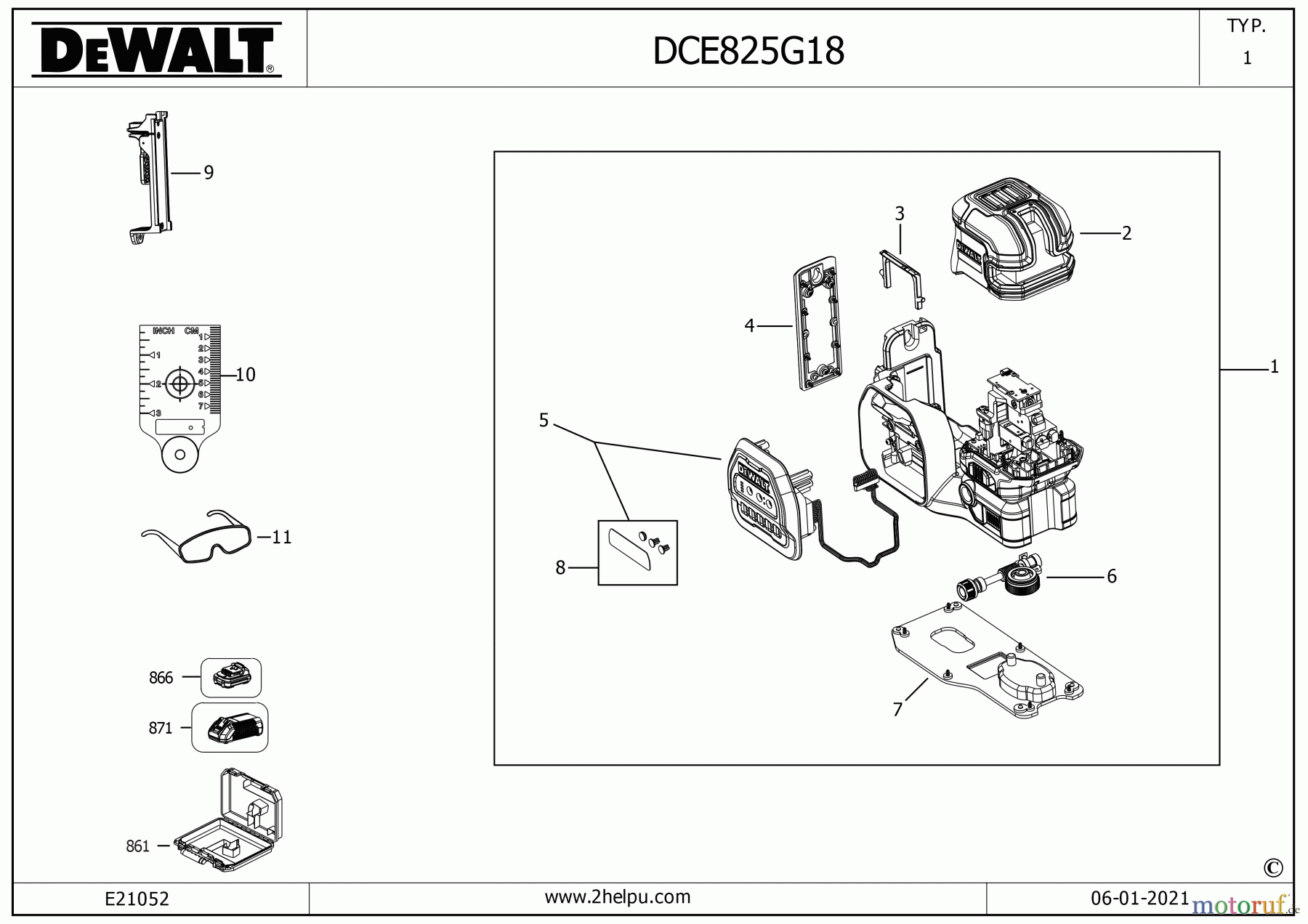 DEWALT LASERS KREUZLINIENLASER DCE825G18 Seite 1