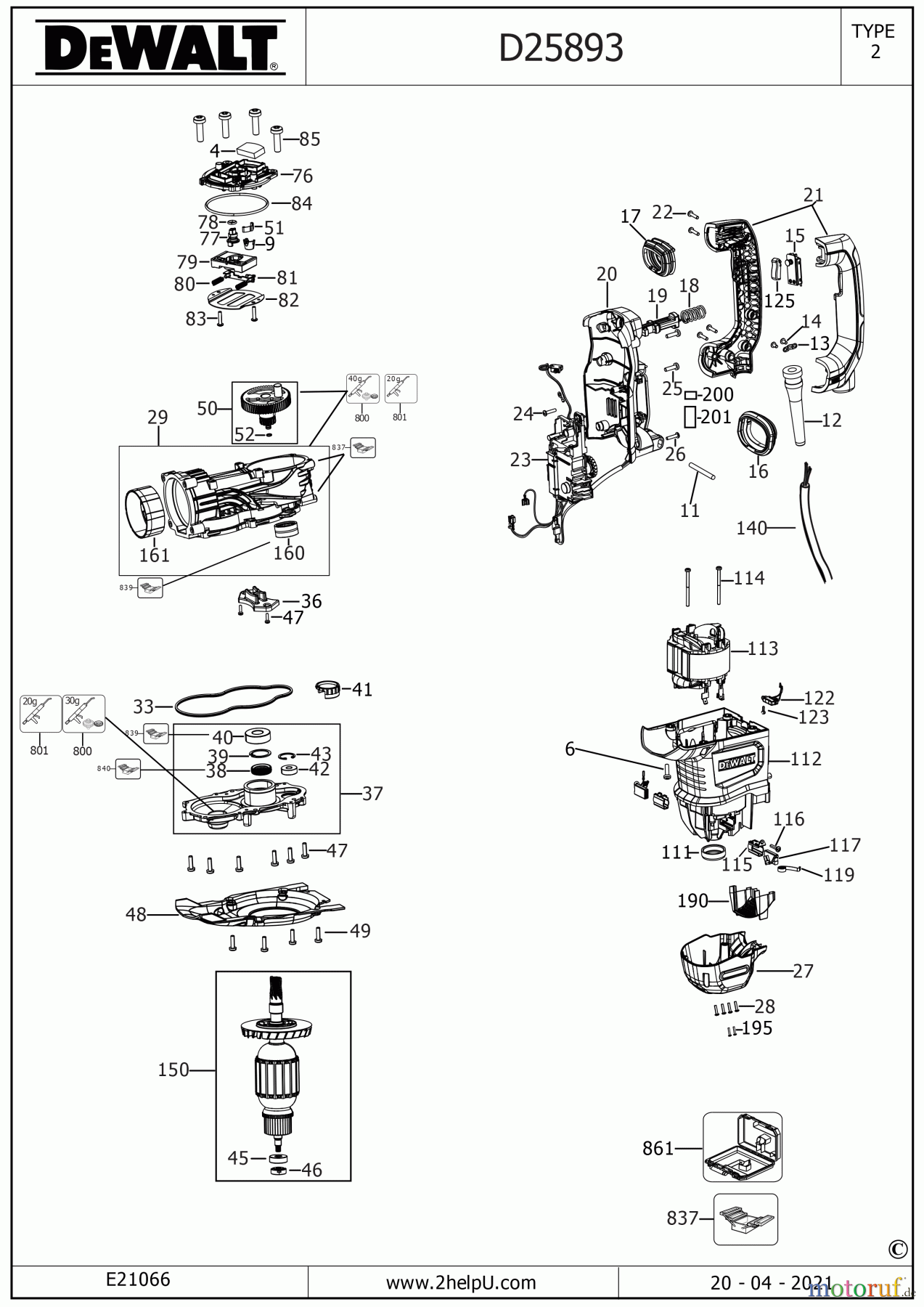 DEWALT Bohrhämmer Bohrhämmer SDS-MAX MEISSELHAMMER D25893 Seite 2