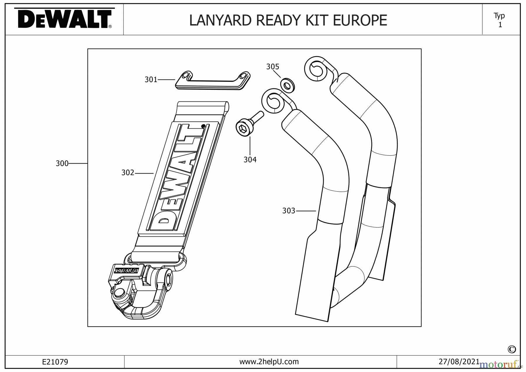 DEWALT SCHNURLOS-SONSTIGES ZUBEHÖRSATZ LANYARD READY Seite 1