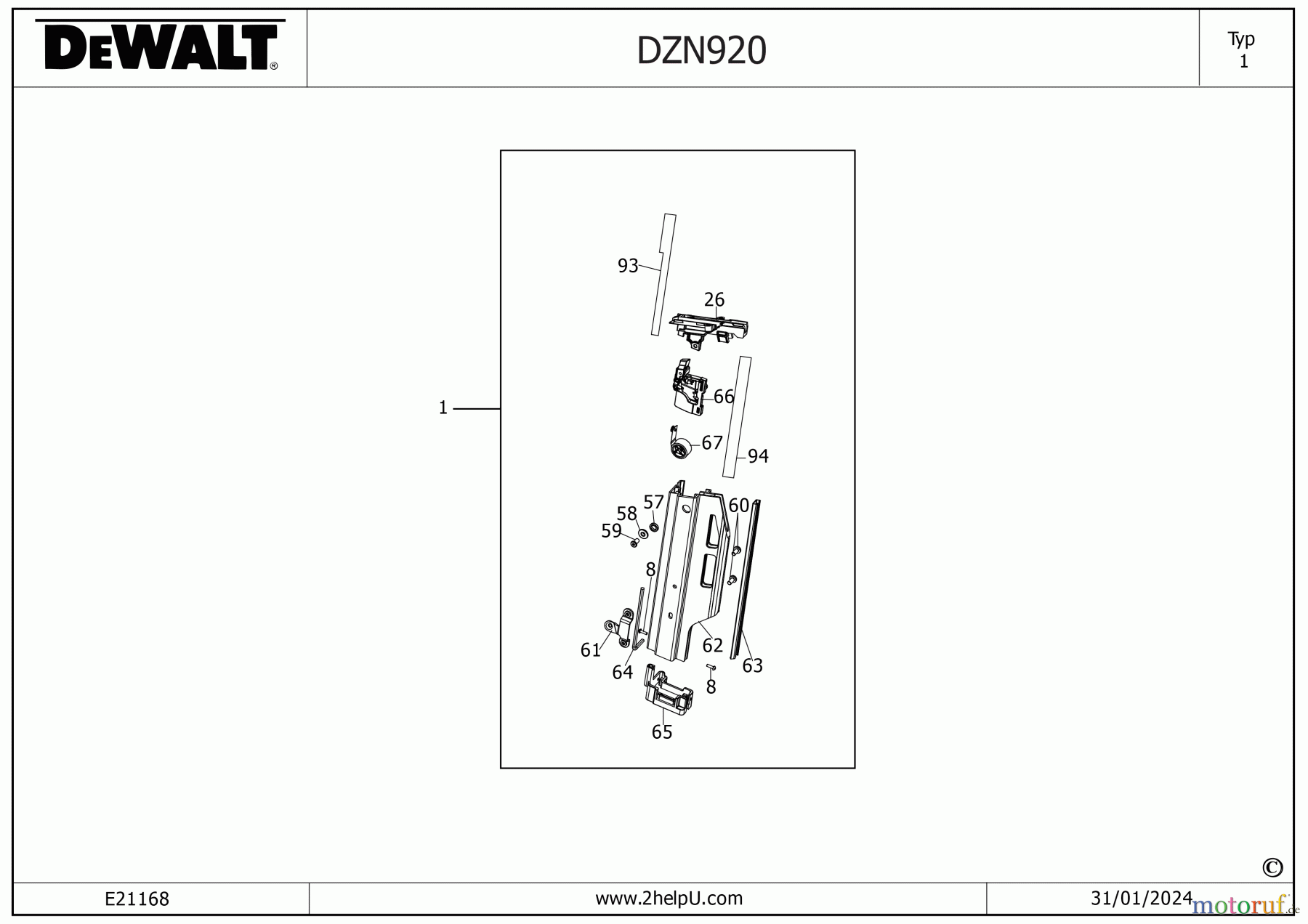 DEWALT ZUBEHÖR ACCESSORIES, ATTACHMENTS & UNPOWERED MAGAZIN DZN920 Seite 1