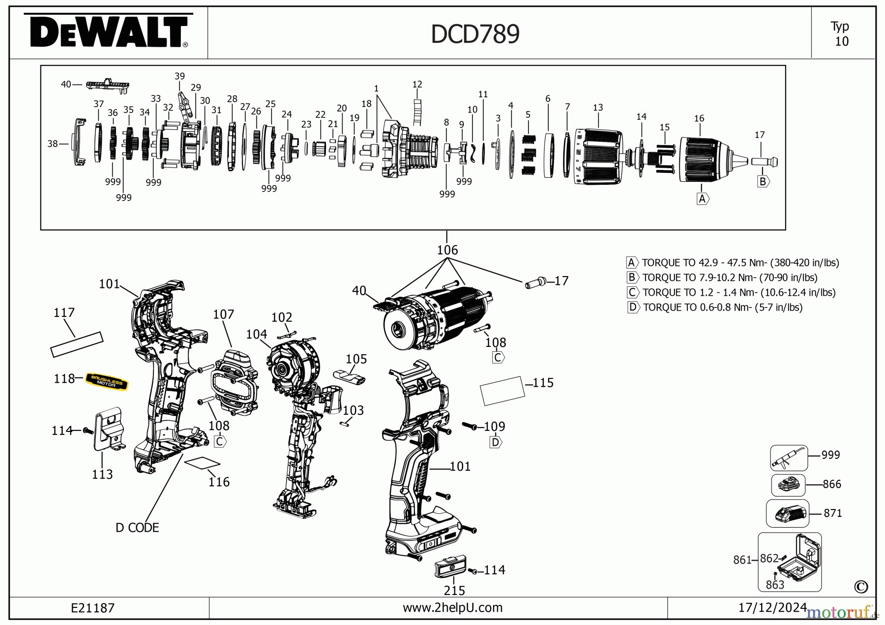 DEWALT AKKUBOHRER CDLS DRILLS 18V BOHRHAMMER DCD789M2T Seite 1