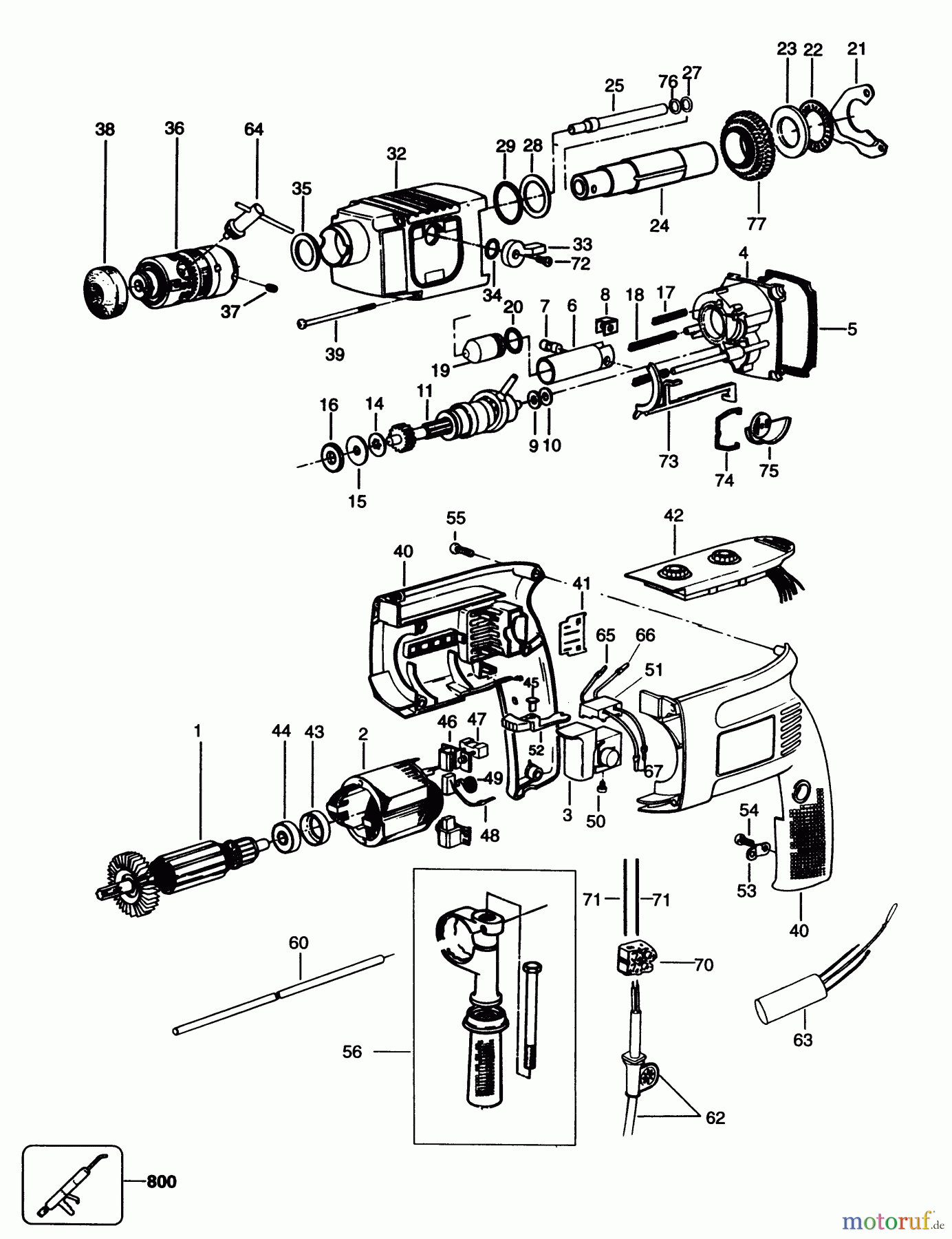 BLACK+DECKER PROFESSIONELL HAMMER DREHHAMMER P8024 Seite 1