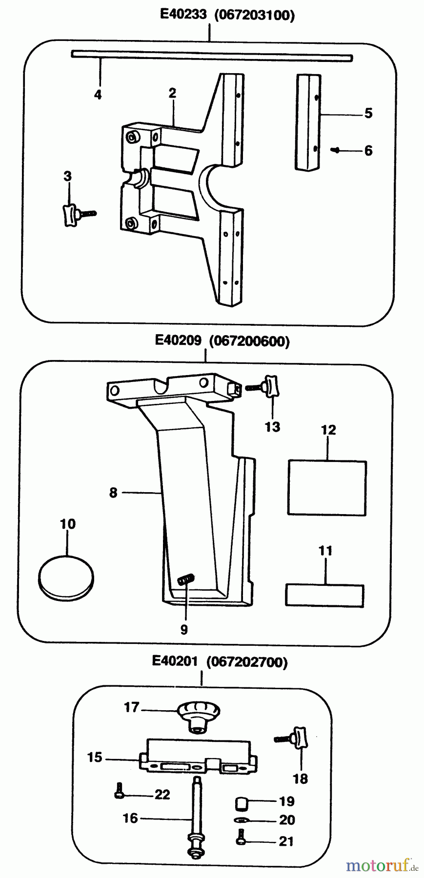 ELU ACCESSORIES ACCESSORIES, ATTACHMENTS & UNPOWERED SPINDELHALTERUNG E40201 Seite 1