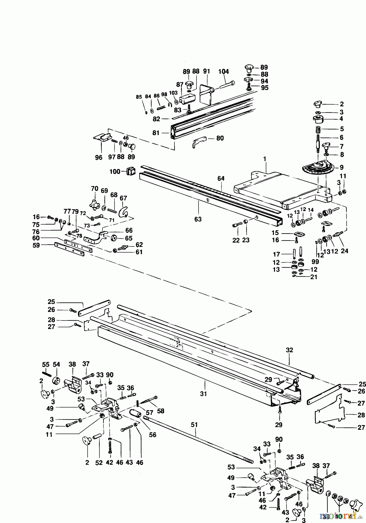 ELU ACCESSORIES ACCESSORIES, ATTACHMENTS & UNPOWERED DE-SUPPORT CARRIAGE E34973 Seite 1