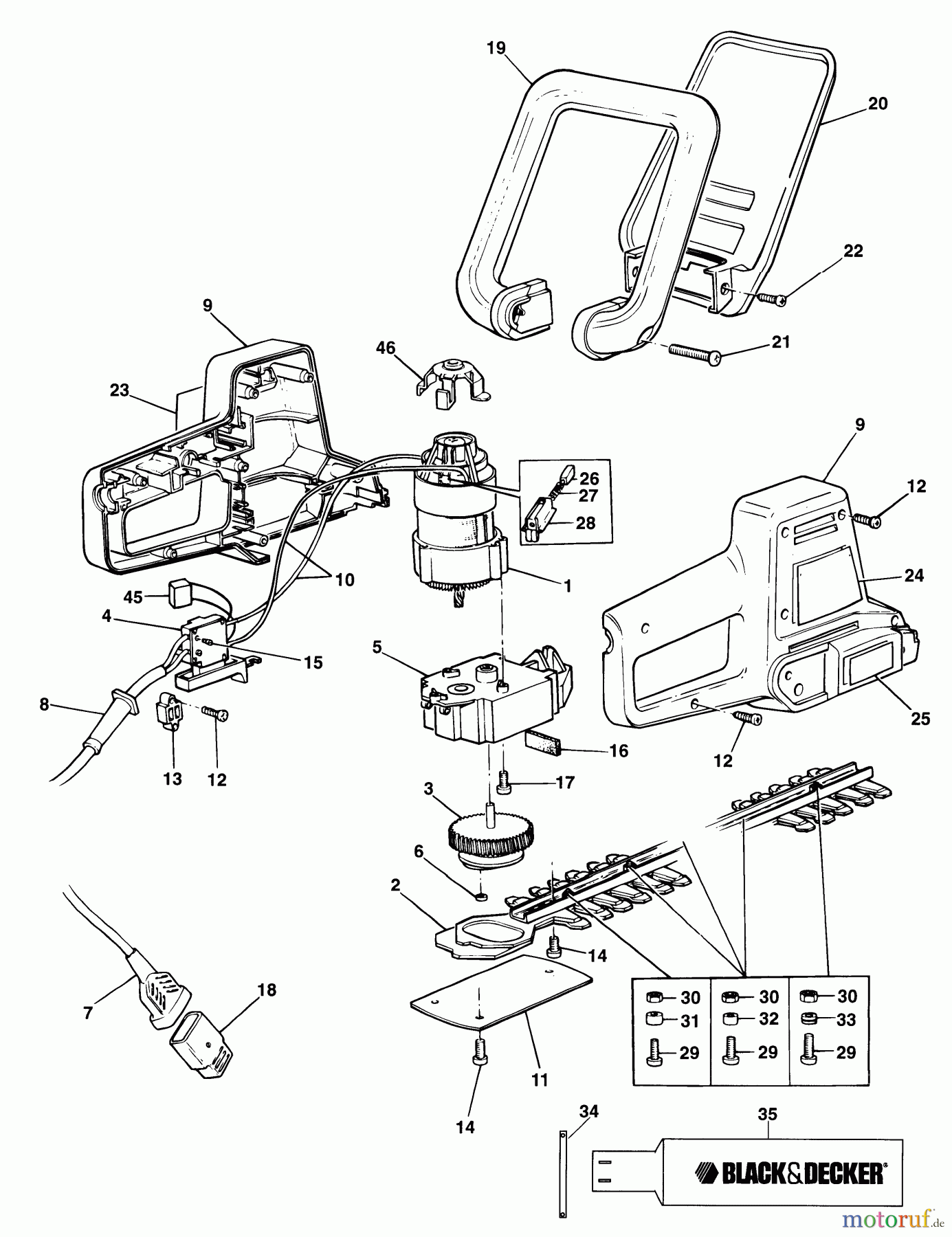 BLACK+DECKER AUSSERHALB HECKENSCHEREN, FADENTRIMMER, SCHEREN HECKENSCHERE HT23 Seite 1